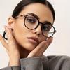Chic Geometric Frame Women's Fashion Glasses - Clear Lens, Metal Hinge, Durable Plastic