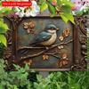 2d Flat 30*20cm, Vintage Blue Bird On Apple Tree Branch Wooden Wall Art, Wooden Home Sign, Spring Decoration, for Home, Kitchen, Garden, Bedroom, Bar.