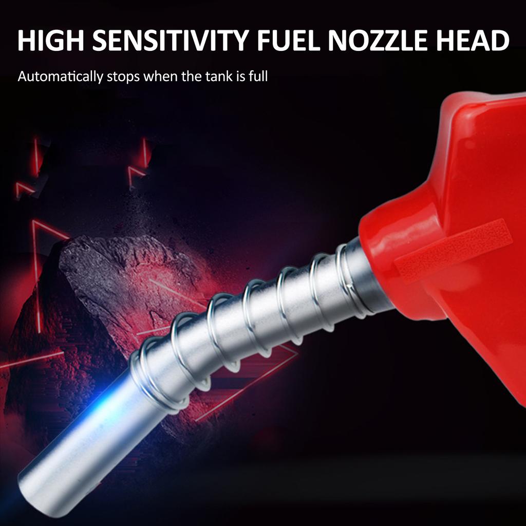 Auto Shut Off Fuel Nozzle, Aluminum Alloy Gasoline Nozzle with 1 Inlet and 13 16 Outlet, Red