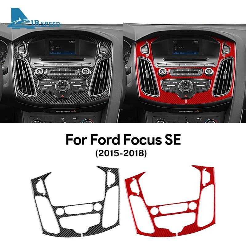 Настоящая мягкая карбоновая наклейка для Ford Focus SE RS ST Ecoboost 2015 2016 2017 2018 LHD RHD Аксессуары для центральной консоли автомобиля