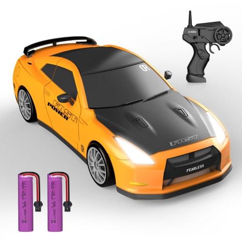 1/24 Scale RC Car for Kids, Sports Car, Drift Car, RC Race Car, Remote Control Toy Car, On-Road, 4-Wheel Drive, 2.4Ghz, 40-Minute Run Time, GTR, Repla