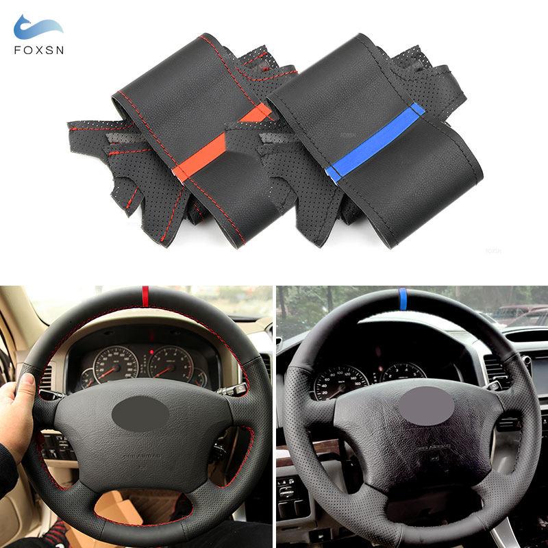Автомобильный чехол на руль с кожаной отделкой для Toyota Land Cruiser Prado 120 Tacoma 4Runner Hilux Sienna Tundra для Lexus LS400