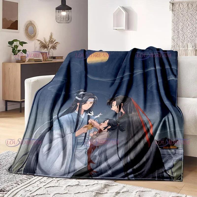 Фланелевое одеяло с героями комиксов Mo Dao Zu Shi Wei Wuxian, диван для девочек, теплое домашнее одеяло Lan Wangji, подарок на заказ, женское постельное белье