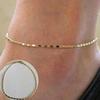 Women Simple Gold Chain Anklet Ankle Bracelet Barefoot Sandal Beach Foot Jewelry