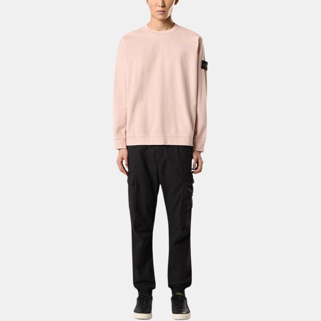 Stone Island Logo Badge Simple Comfortable Pullover Versatile Fitted Crew Neck Long Sleeve Sweatshirt Men sweatshirt K1S1561000-43S0A50-V0082