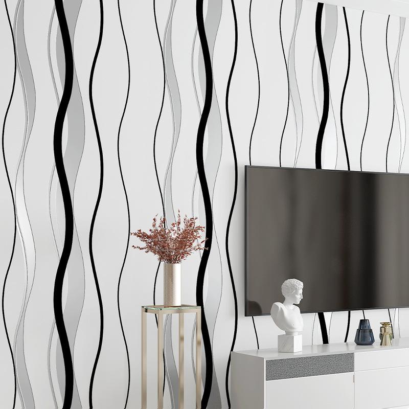 Скандинавский стиль Геометрические узоры обоев Линии Простые вертикальные полосы Современный домашний декор Гостиная ТВ фон Обои