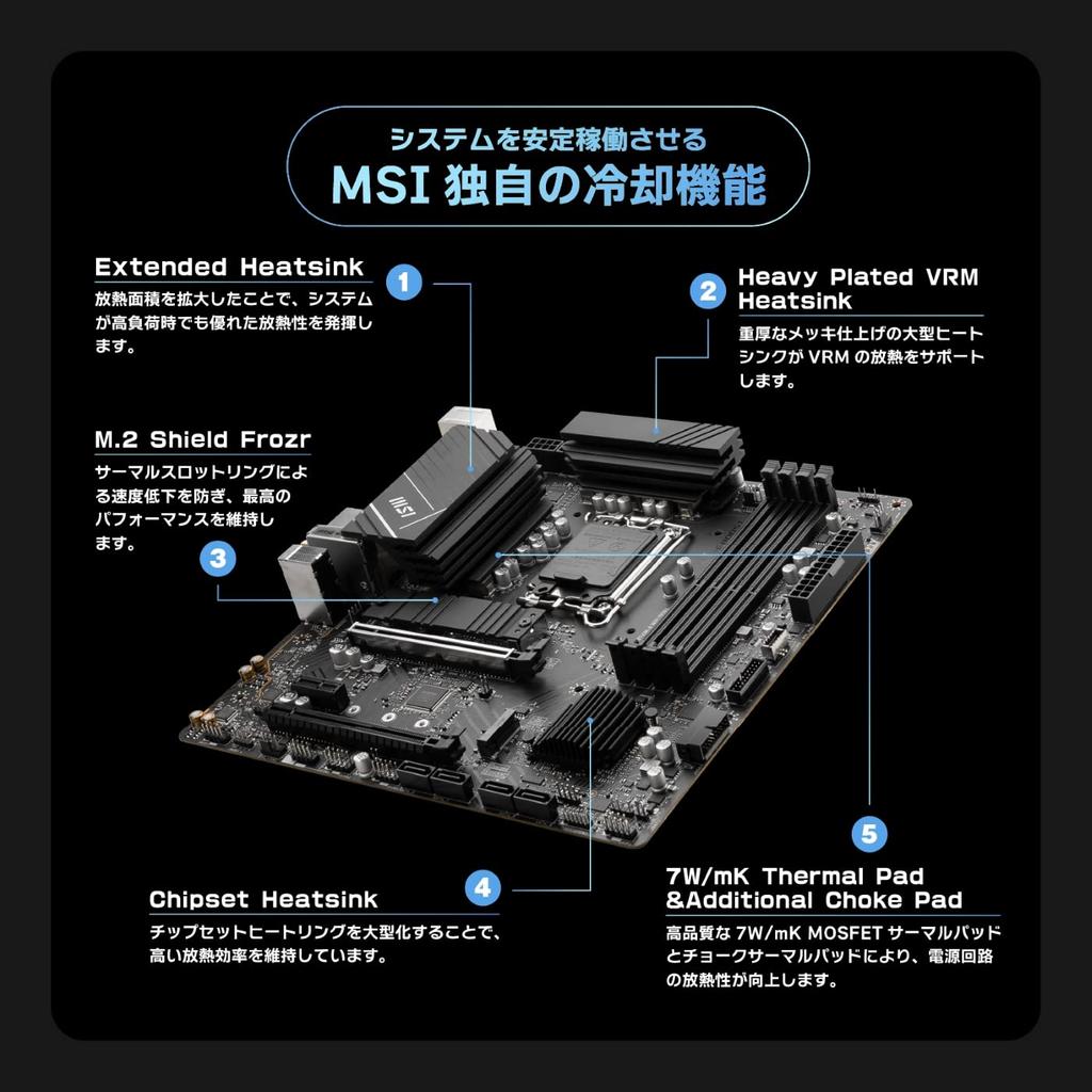 MSI Motherboard PRO WIFI DDR4 with Generation Intel CPU 2xGen4 High Speed To 4 Screen Output with Intel MB5996 B760M-A [Compatible 14th/13th/12th