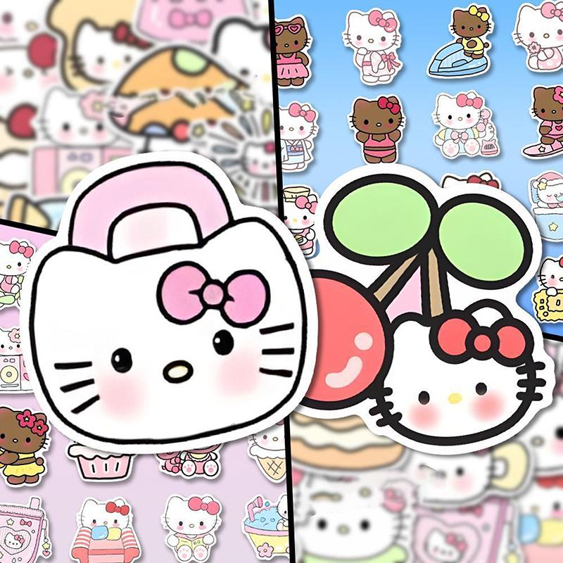 100 шт. Наклейки Sanrio Серия Hello Kitty Милые Многоцелевые Наклейки для DIY Водонепроницаемые Декоративные Наклейки для Холодильника Компьютера