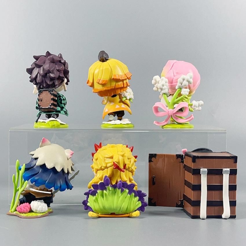 Hot Demon Slayer Tanjiro Kamado Nezuko Anime Cartoon Figure Blind Box Creative Statue Model Ornament Surprise Gift Box
