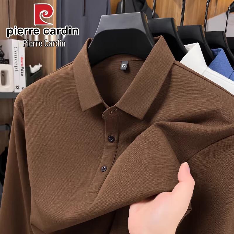 Pierre Cardin Мужская рубашка-поло с длинным рукавом в стиле business casual