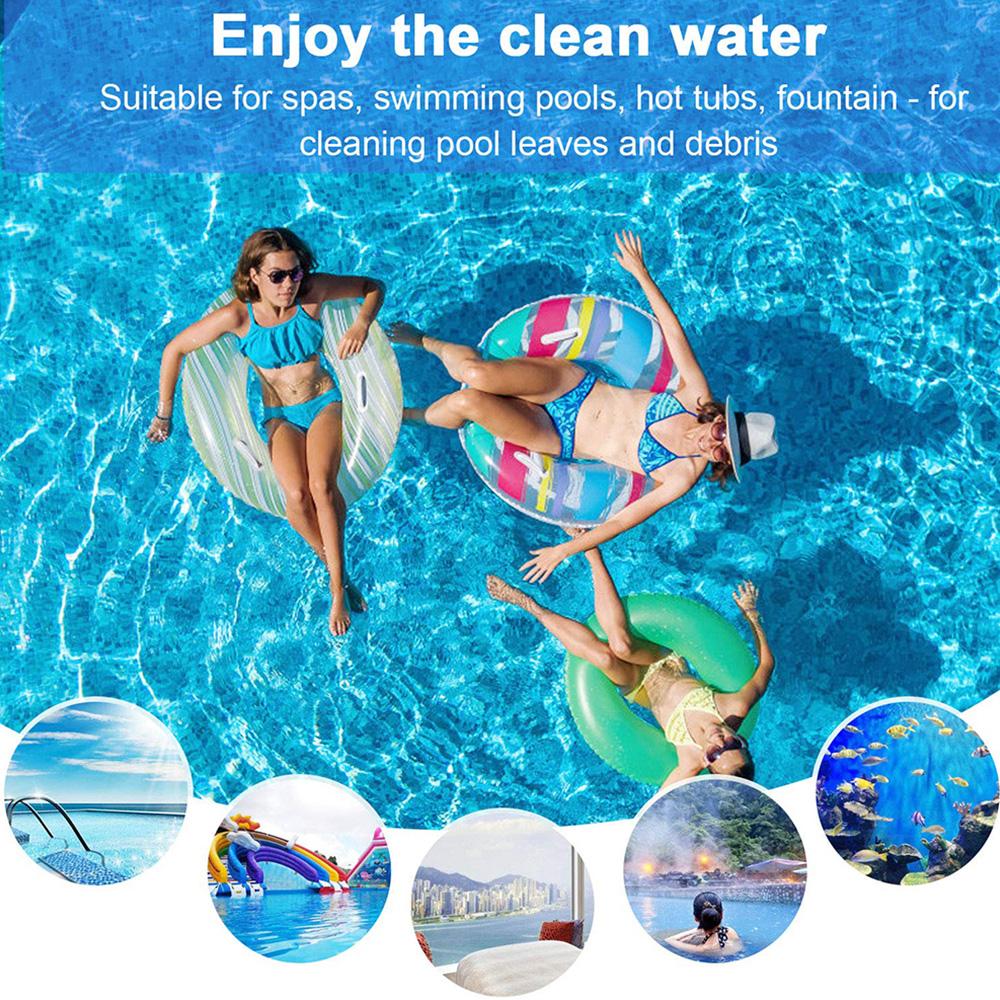 Pool Leaf Skimmer Professional Leaf Rake Deep Bag Handheld Pool Cleaning Tool with Telescopic Pole Rubbish Skimmer Pool Net