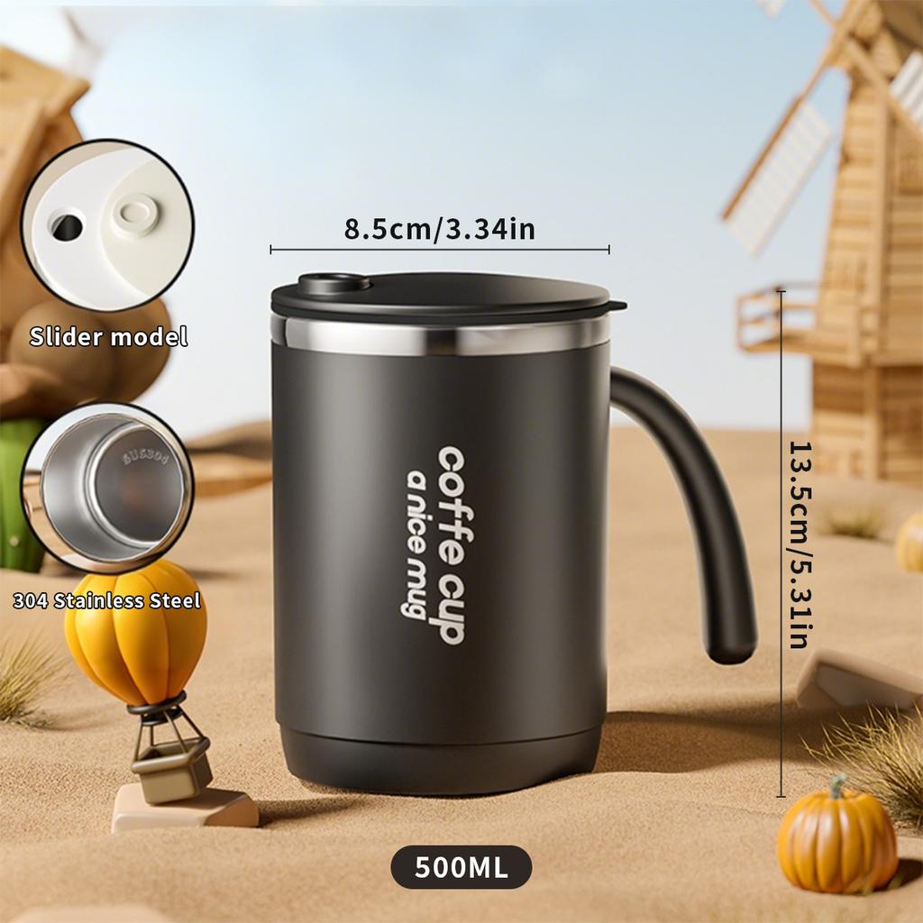 500ML Thermal Cup 304 Stainless Steel Double-layer Coffee Mug Cold And Hot Resistant Water Cup Sealed Milk Coffee Cup Drinkware