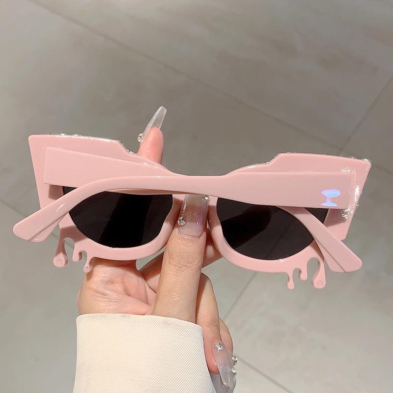 Неполяризованные модные солнцезащитные очки «кошачий глаз», женские блестящие кристаллы, высококачественные роскошные солнцезащитные очки, модные солнцезащитные очки для отпуска и пляжа