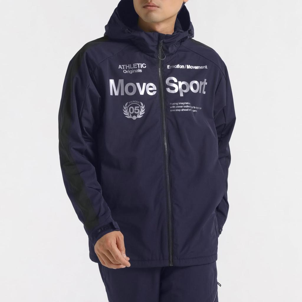 Move Sports Descente HEATNAVI С начесом Аутентичный логотип Тренировочный NVBK Ветровка, Худи на молнии, Водоотталкивающая, Ветрозащитная, Совместимая,