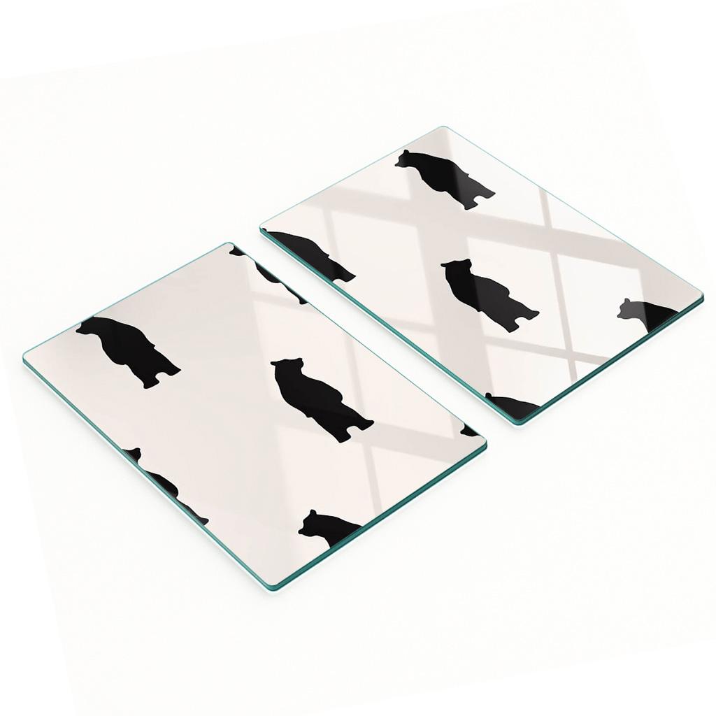 Kitchen Multifunctional Decorative Glass Boards Bears 2x40x52 cm