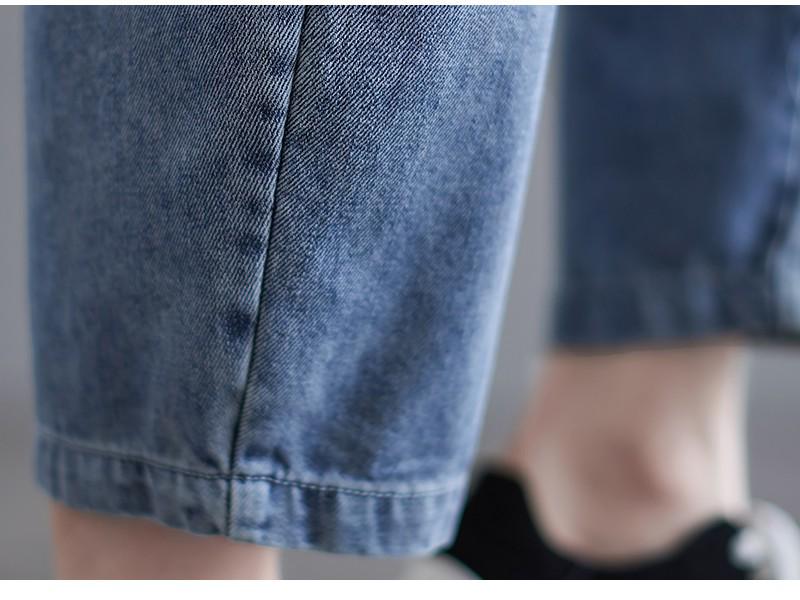 Женские джинсовые укороченные брюки-гарем в стиле пэчворк