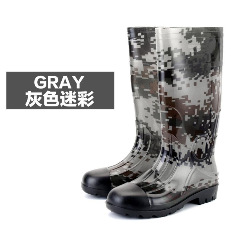 Утолщенные дождевые ботинки мужские высокие водонепроницаемые ботинки шахтерские камуфляжные резиновые сапоги длинные резиновые ботинки высокое качество водонепроницаемые
