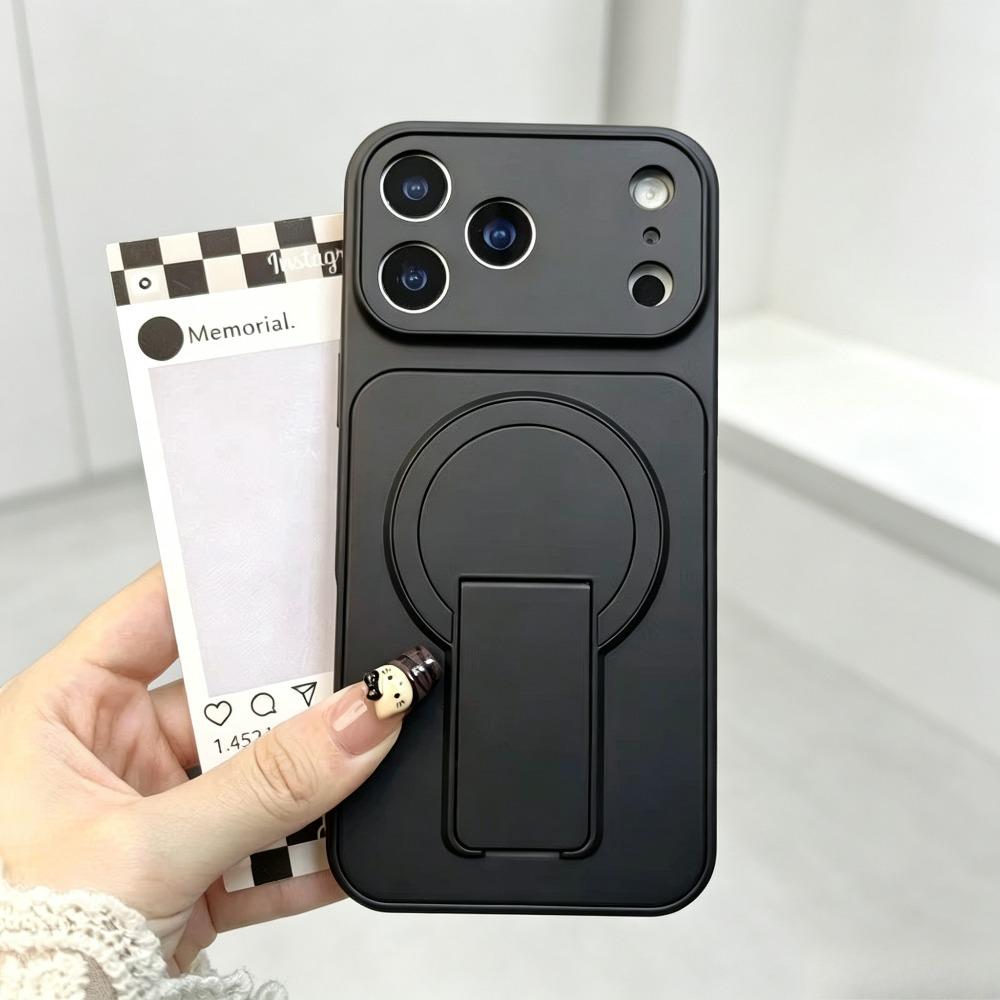 Luxury For Magsafe Magnetic Folding Stand Matte Phone Case For Air 17 E 16 15 14 13 12 Pro Max Plus Lens Protect Cover