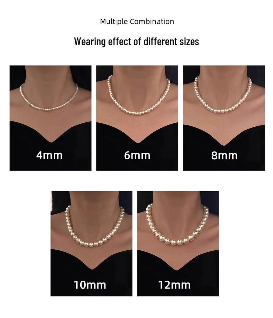 Japanese Akoya Pearl Necklace with Aurora Mirror Finish