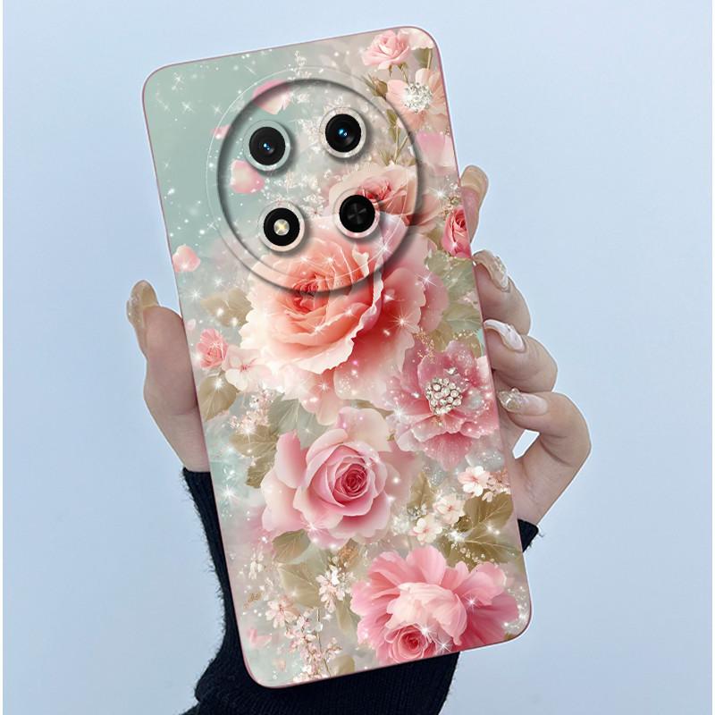 For Honor X9C 2024 Case Simplicity Flower Liquid Soft Silicone Back Cover for HonorX9c X 9C Phone Funda Magic7 Lite Bumper Shell