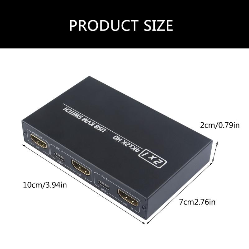 Высокопроизводительный USB KVM-переключатель HDTV 4K 30 Гц Устройство для бесшовного переключения источников видео Встроенная автоматическая регулировка