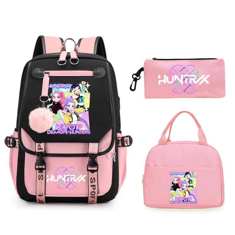 KPop Demon Hunters Rumi Anime Merchandise Backpack and Pencil Case Convenient Backpack for Couples for Business Trips and Travel