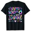 Funny Happy 100th Day Of School Rainbow 100 Days 100% Cotton T-shirts Men Casual Tshirt Loose Oversized Streetwear T Shirt