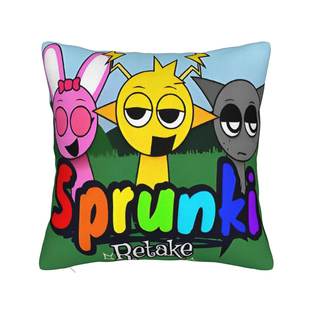 Sprunki Characters Game Pillowcase Polyester Cushion Cover Gift  Throw Pillow Case Cover Seater Zippered 40X40cm