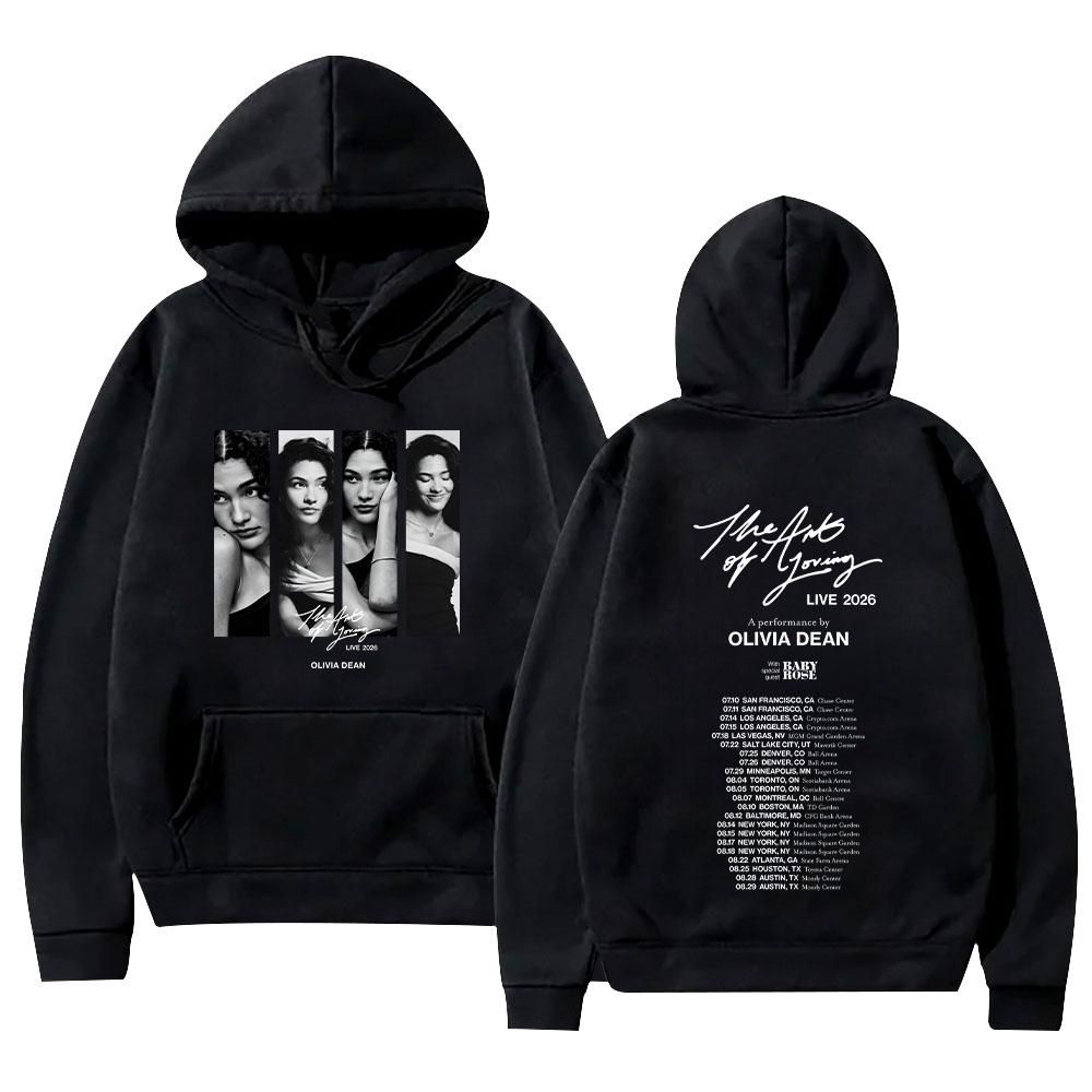 Olivia Dean The Art of Loving LIVE 2026 New Tour Dates Hoodies Y2K Aesthetic Print Pullovers Women Men Fashion Casual Sweatshirt