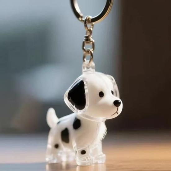 Dog Hair Collector Keychain Memorial Storage Keychain Dog Shape Charm Box Transparent Pet Fur