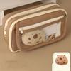 Large Capacity Capybara Pencil Pouch Aesthetic Clear Pen Case Cartoon Pencil Box  Office Supplies