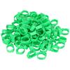 100pcs Poultry Foot Ring Chicken Duck Bird Buckle Type Clip Ring with Sign Feeding SuppliesGreen