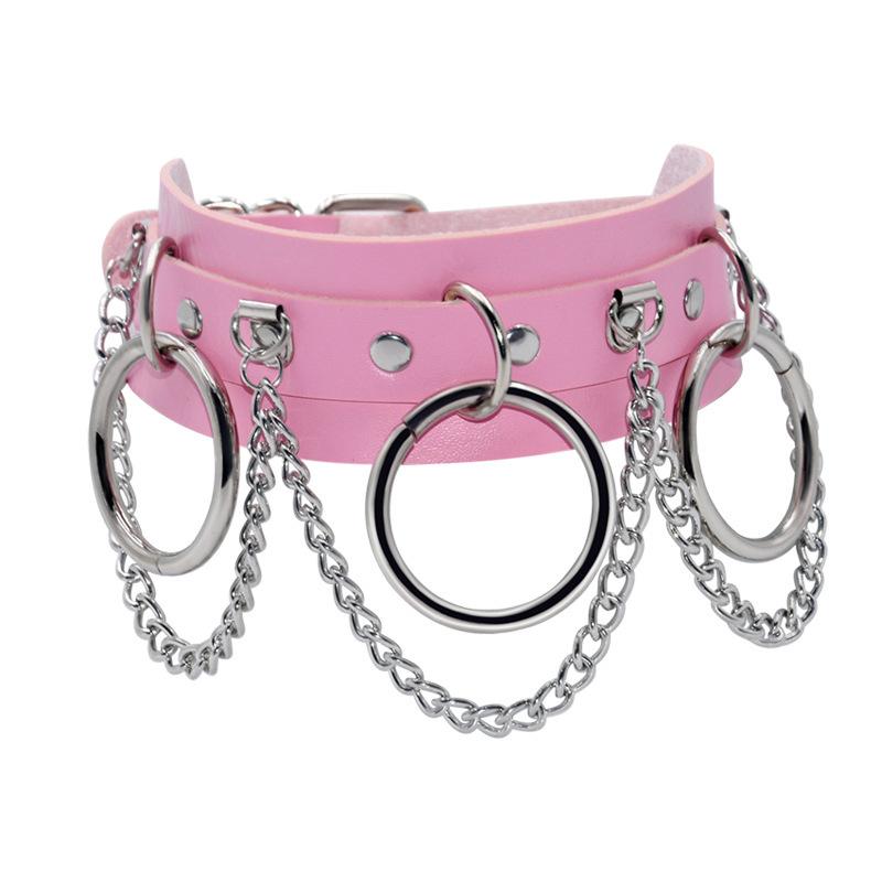 VaHppy Секс-игрушка, воротник-стойка, шея, нержавеющая сталь + кожа, 43*5 см, 140 г, 4 цвета, панк-мода, косплей, SM, БДСМ, секс-игры, бондаж
