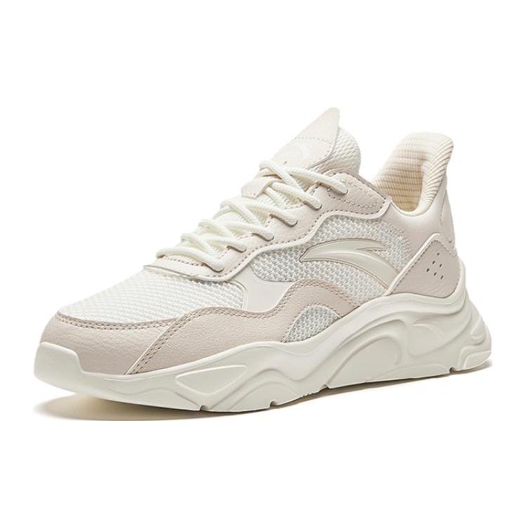 Anta Millennial Generation Cushioning Abrasion Resistant Slip Resistant Low top Casual Shoes Women's Ecru 922348826-1