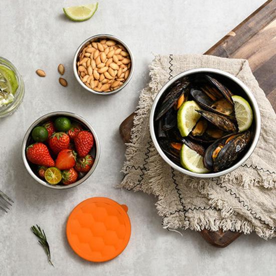 Контейнеры из нержавеющей стали для закусок для детей, герметичный контейнер для еды для малышей с силиконовыми крышками, складной металлический ланч-бокс для школы и детского сада