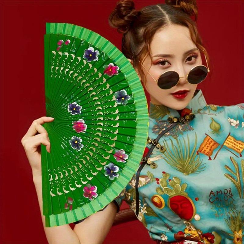 Складной веер, деревянный испанский веер для танцев, ручной складной веер, украшения для дома, ремесленные подарки для гостей
