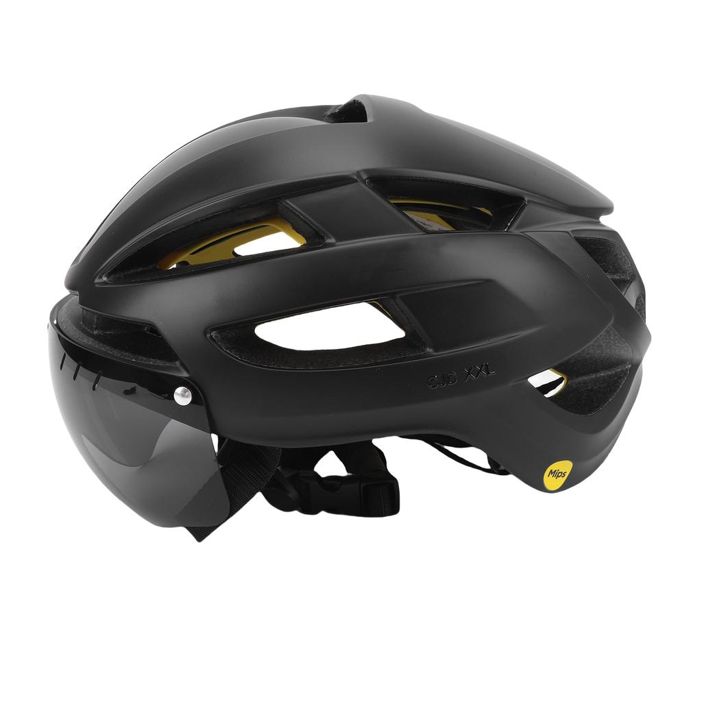 Велосипедный шлем с технологией MIPS, велосипедный шлем со светодиодной подсветкой и очками для горного и шоссейного велосипеда, черный