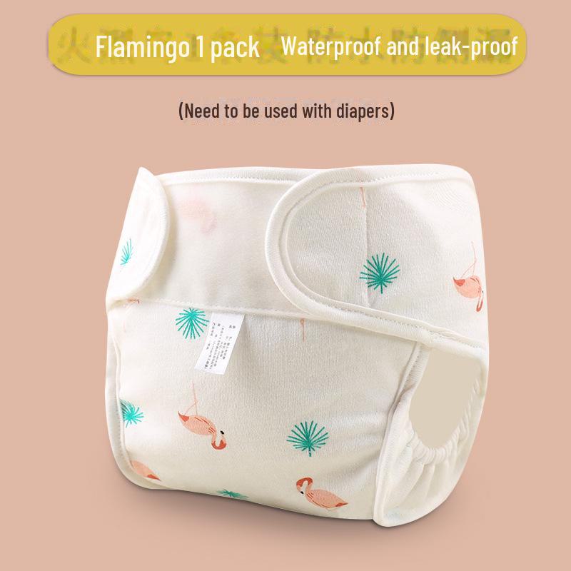 Водонепроницаемые хлопковые подгузники-трусы с мультяшным принтом - для новорожденных с защитой от протекания