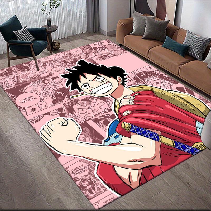 One Piece Luffy Solo Theme Anti-Slip Rug, Rectangular Carpet for Bedroom, Sofa & Living Room