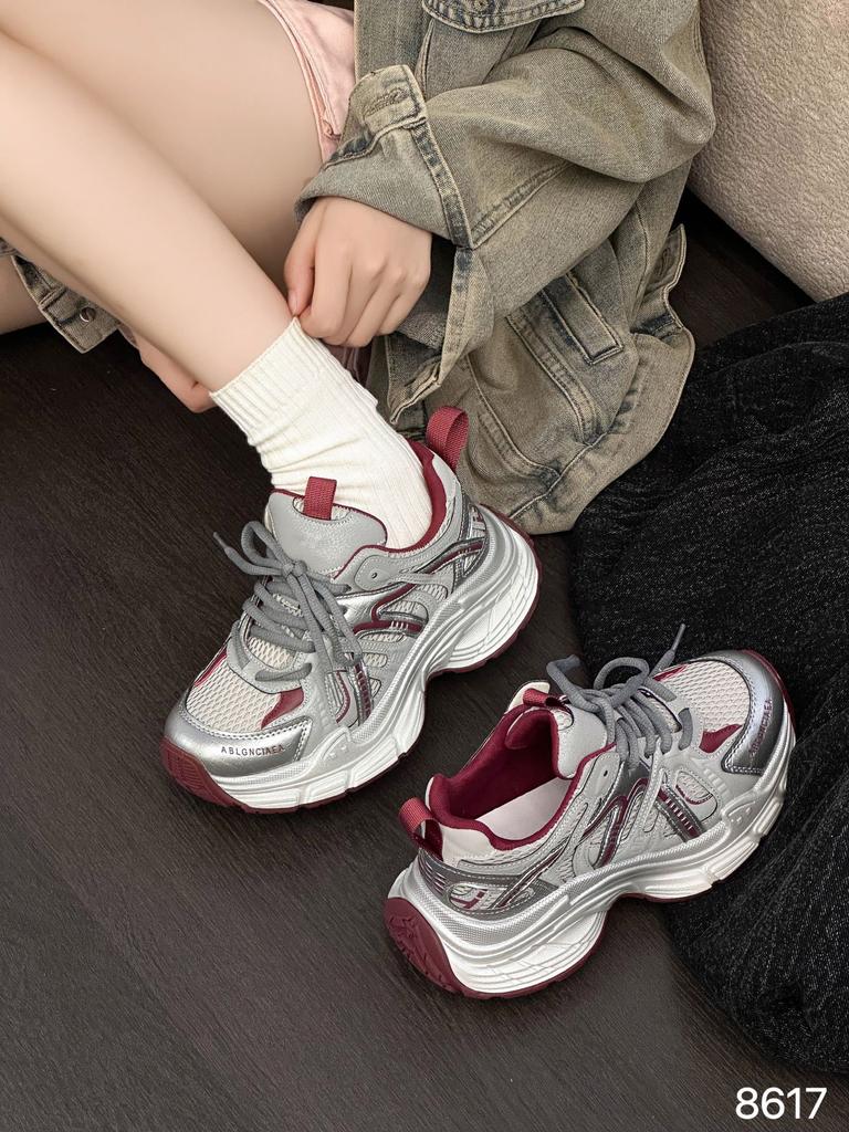 Европейская станция 2025 осень новая сетчатая платформа папины кроссовки женские легкие с увеличением роста универсальные повседневные спортивные кроссовки трендовые