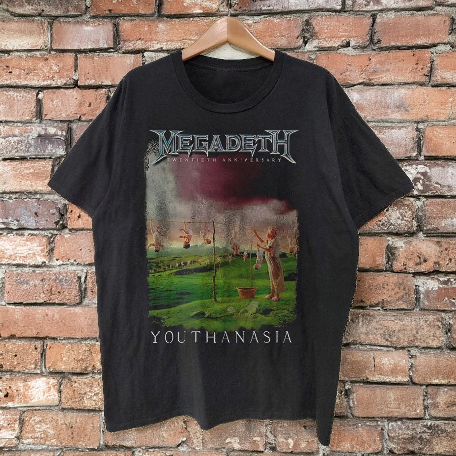 Megadeth Youthanasia Album Heavy Metal Band Black Cotton Tshirt Size S5XL Unisex T-Shirt