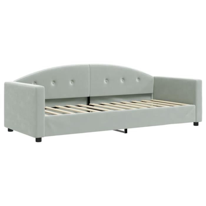 VidaXL Daybed with Mattress Light Grey 80x200 Cm Velvet 3197270