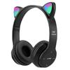 Wireless Bluetooth Headphones Cute Cat Ear Gaming Headset with LED Flash Light Helmets Stereo Bass Music Headsets For Girl Gifts