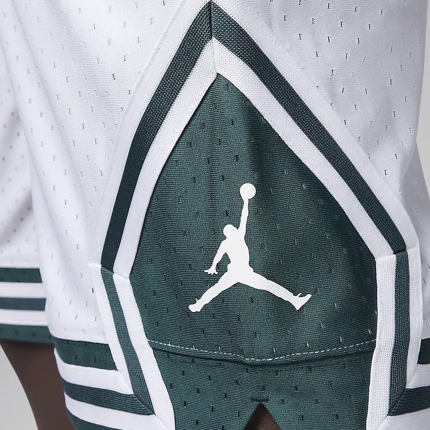 (GS) Шорты для баскетбола Air Jordan Sport MJ Diamond 'Белый Зеленый' Детские HQ7112-100