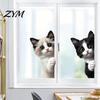 Easy Apply Window Clings Cute Pet Static Sticker, 3D Peeking Animal Glass Decal, Waterproof Creative Holiday Decorations PVC Removable Cling, for Home