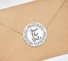 Darling Souvenir Black Round 1.6 Inches Vines Border Save The Date Stickers Non Customized Gift-45