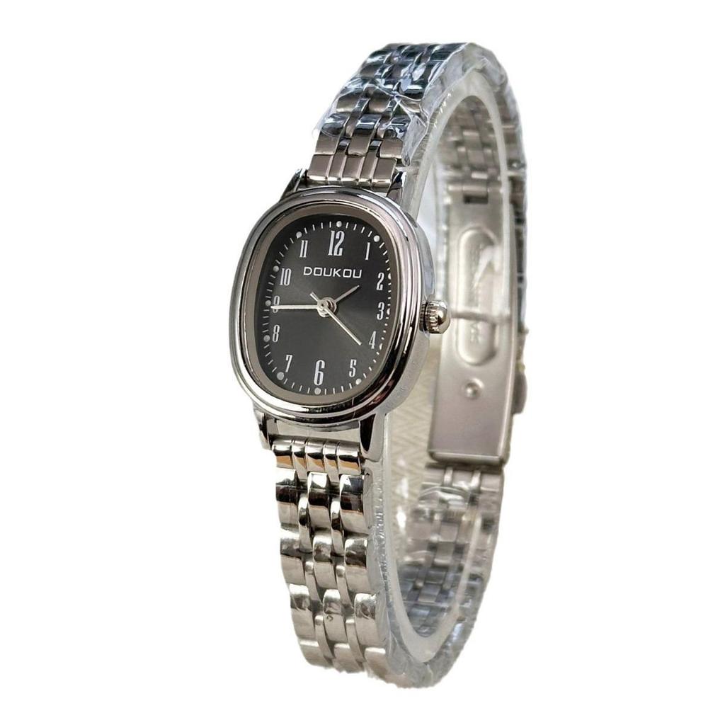 Женские минималистичные кварцевые часы с эллиптическим циферблатом и цифровыми метками, стальной браслет, маленькие наручные часы