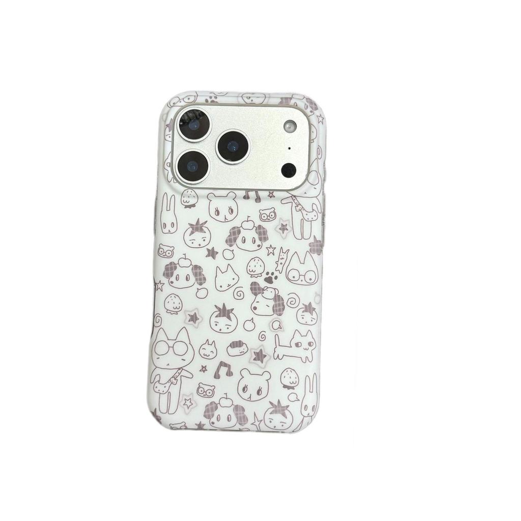 Милый Мультяшный Чехол для iPhone 16ProMax/15/14 – Матовый, Защита от падений