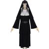Halloween Nun Cosplay Costume Gothic Robe With Hood Cross Belt Role Play Party
