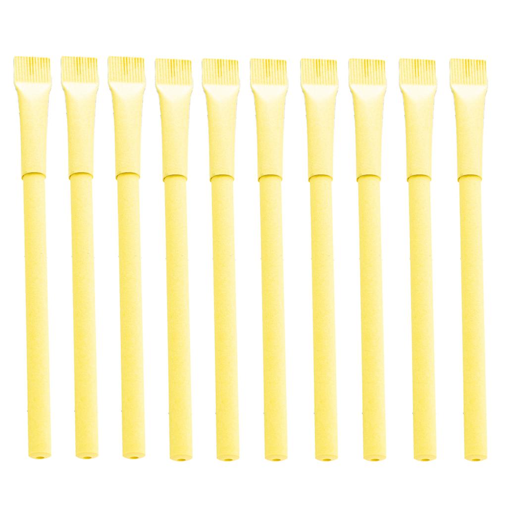 10Pcs Paper Ballpoint Pens Smooth Writing Quick Drying Recyclable Biodegradable Paper Barrel Pen for Students Teacher